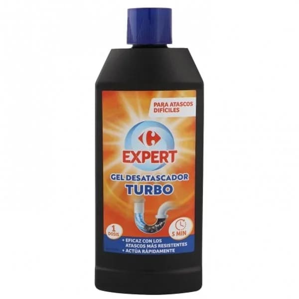 Gel desatascador turbo tuberias Carrefour 500 ml. - 0.5 l - Imagen del producto en Findit
