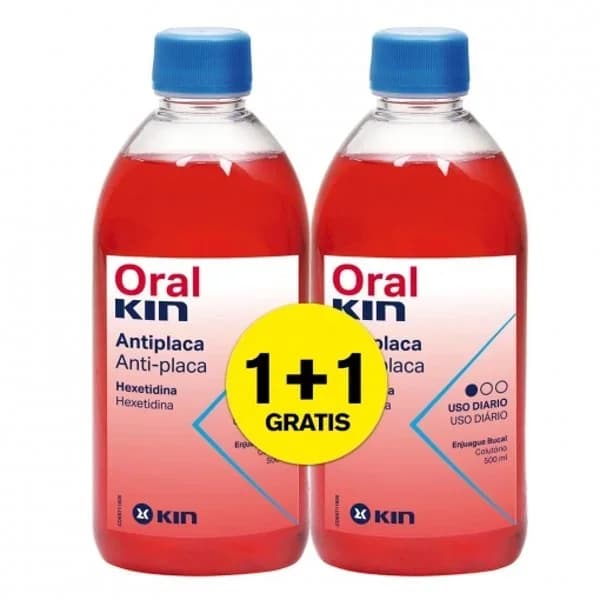 Enjuague bucal antiplaca Kin pack de 2 unidades de 500 ml. - 0.5 l - Imagen del producto en Findit