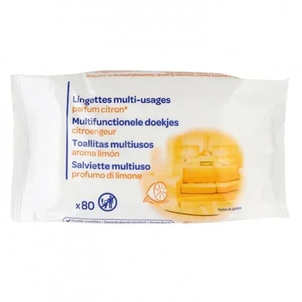 Toallitas multiusos aroma limón Carrefour 80 ud. - 75 ud - Imagen del producto en Findit