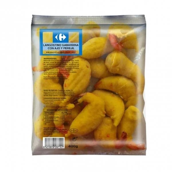 Langostino gabardina con ajo y perejil congelado Carrefour 400 g - 0.4 kg - Imagen del producto en Findit