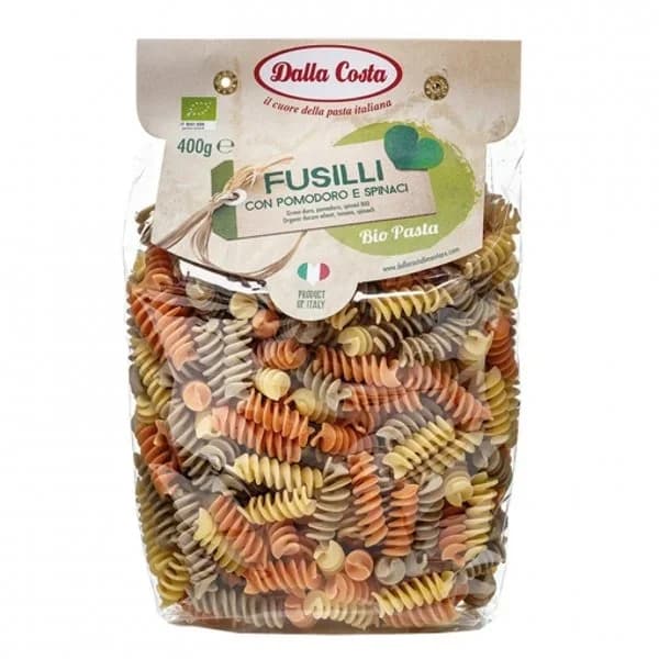 Fusilli tricolor con tomate y espinaca ecológico Dalla Costa 400 g. - 0.4 kg - Imagen del producto en Findit