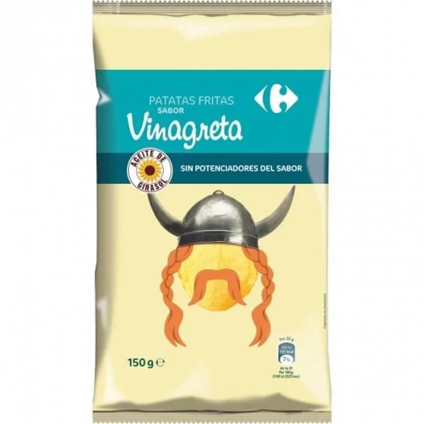 Patatas fritas sabor vinagreta Classic Carrefour 150 g. - 0.15 kg - Imagen del producto en Findit