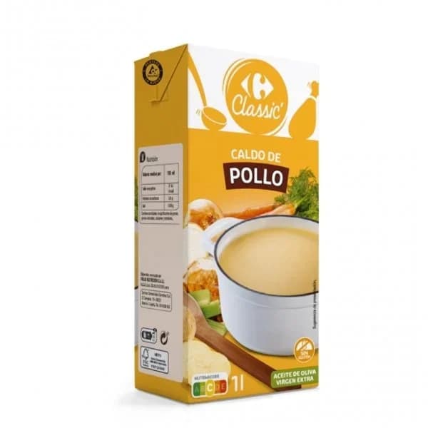 Caldo de pollo Classic Carrefour sin gluten brik 1 l. - 1 l - Imagen del producto en Findit