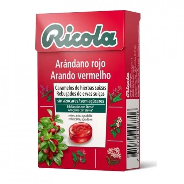 Caramelo sabor arándano rojo sin azúcar Ricola 50 g. - 0.05 kg - Imagen del producto en Findit