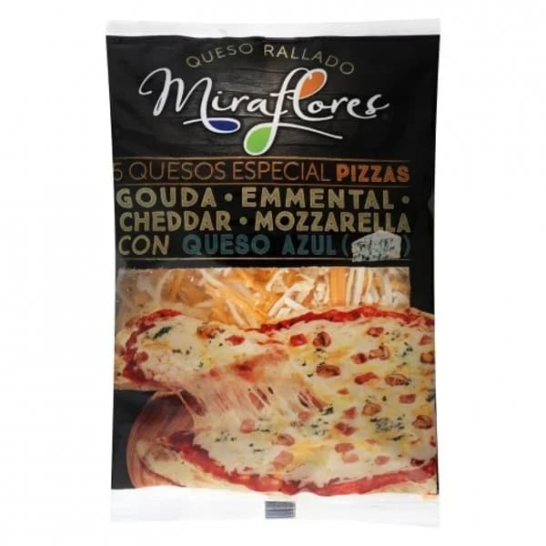 Queso rallado cinco quesos Miraflores 150 g. - 0.15 kg - Imagen del producto en Findit