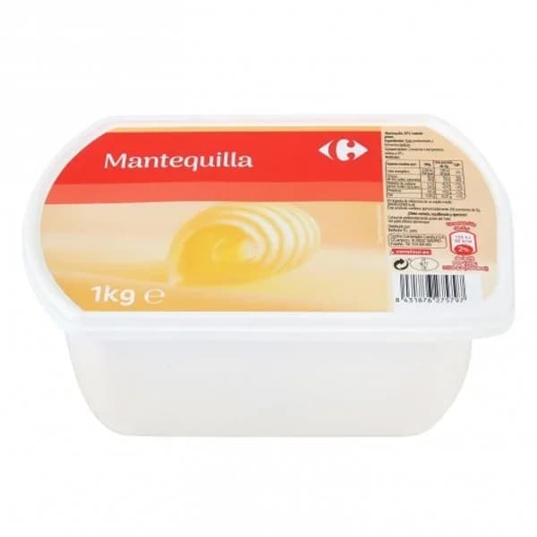 Mantequilla tarrina sin sal Carrefour Classic 1 kg. - 1 kg - Imagen del producto en Findit
