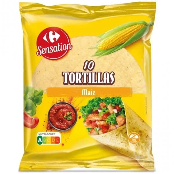 Tortillas de maíz Carrefour Sensation sin gluten 10 ud. - 0.25 kg - Imagen del producto en Findit