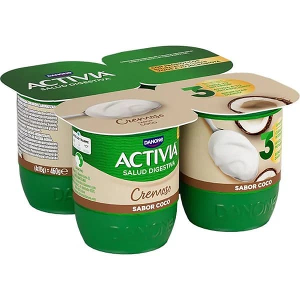 Yogur Activia Bífidus Cremoso Coco 4 x 115G - 0.46 kg - Imagen del producto en Findit