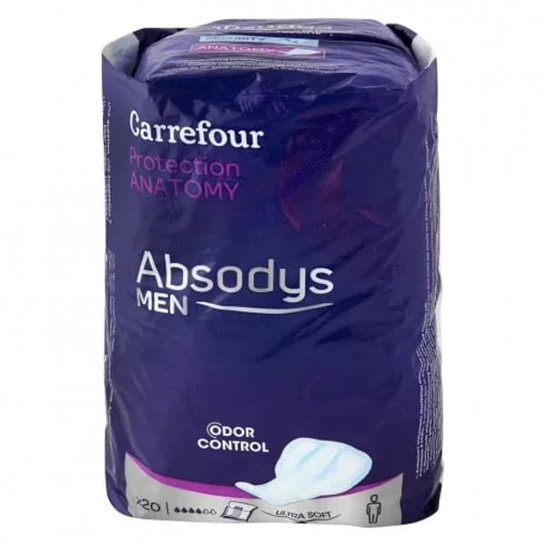 Compresas de incontinencia para hombre Absodys men Carrefour 20 ud. - 19.98 ud - Imagen del producto en Findit