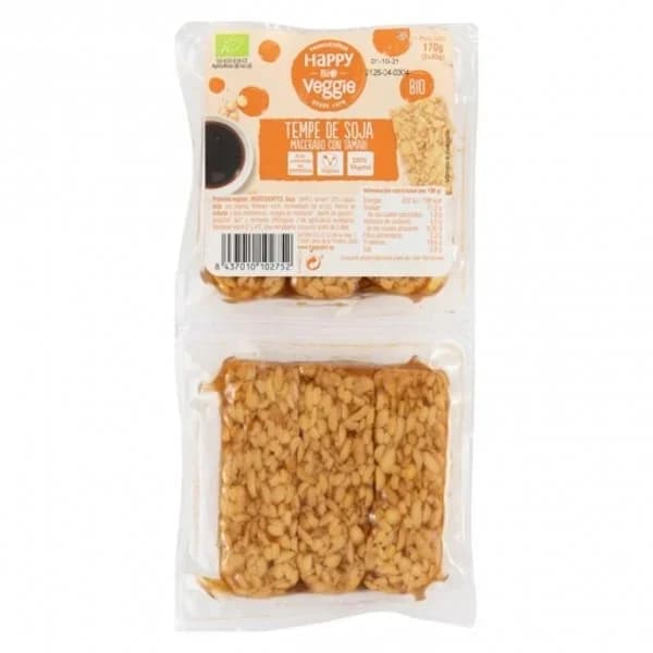 Tempe macerado de soja ecológico Happy Bio 170 g. - 1 ud - Imagen del producto en Findit