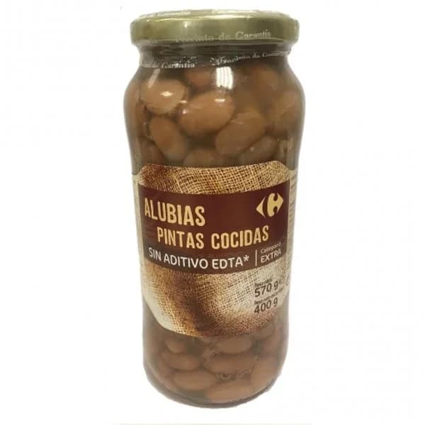 Alubia pinta cocida Carrefour 400 g. - 0.4 kg - Imagen del producto en Findit