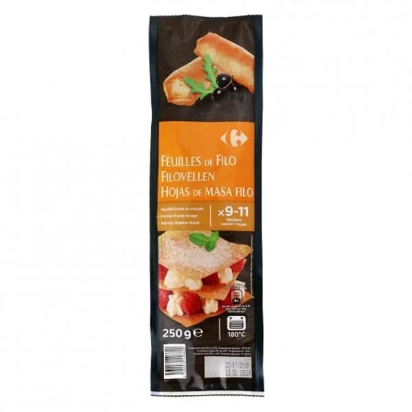 Masa filo Carrefour 250 g. - 0.25 kg - Imagen del producto en Findit