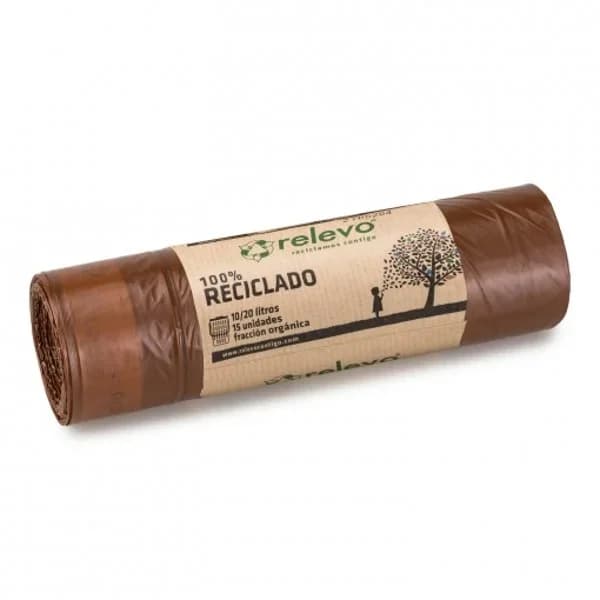 Bolsa Basura Orgánica Plástico Reciclado RELEVO 10/20 l  15 ud - 1 ud - Imagen del producto en Findit