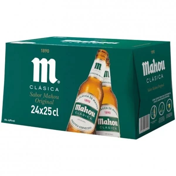 Cerveza Mahou Clásica pack de 24 botellas de 25 cl. - 6 l - Imagen del producto en Findit