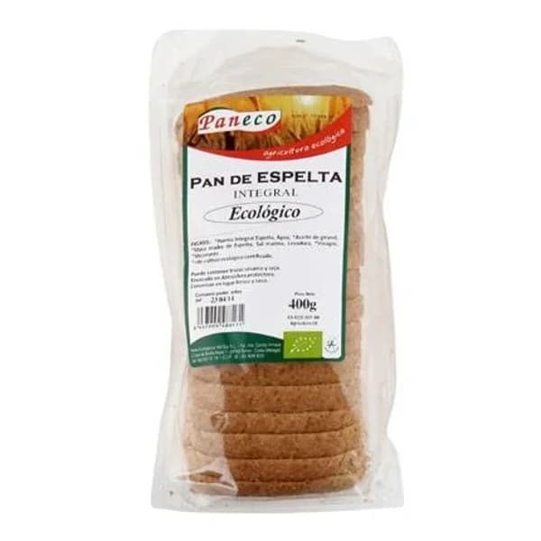 Pan de espelta integral ecológico Paneco 400 g. - 0.4 kg - Imagen del producto en Findit