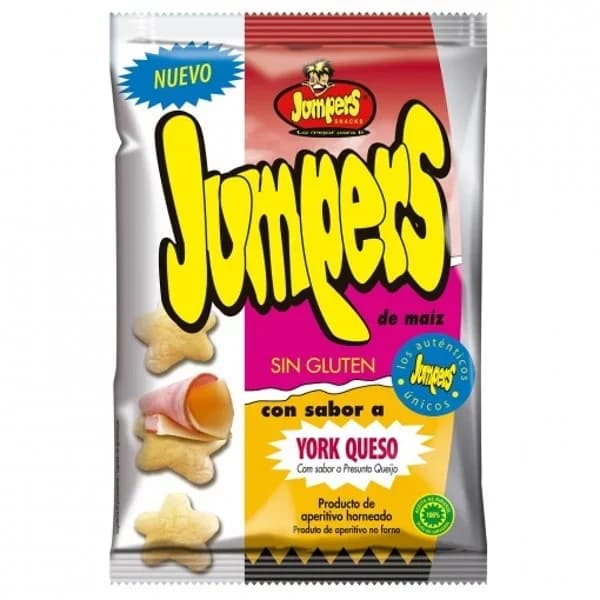 Aperitivo de maíz sabor york queso Jumpers sin gluten 100 g. - 1 ud - Imagen del producto en Findit