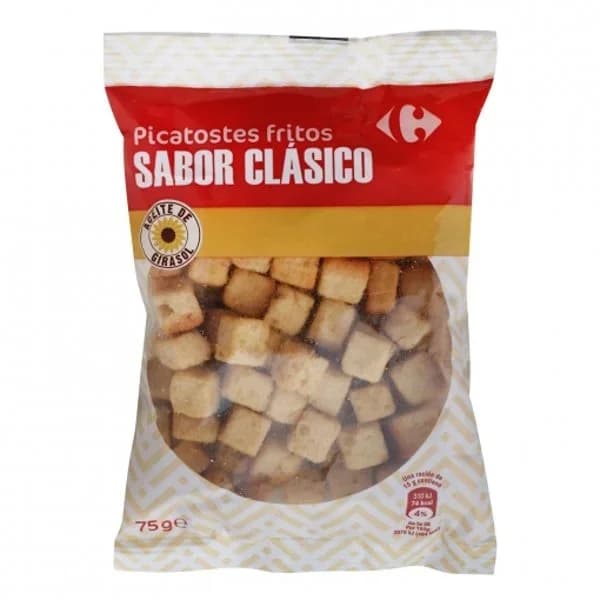 Picatostes fritos sabor clásico Carrefour 75 g. - 0.08 kg - Imagen del producto en Findit
