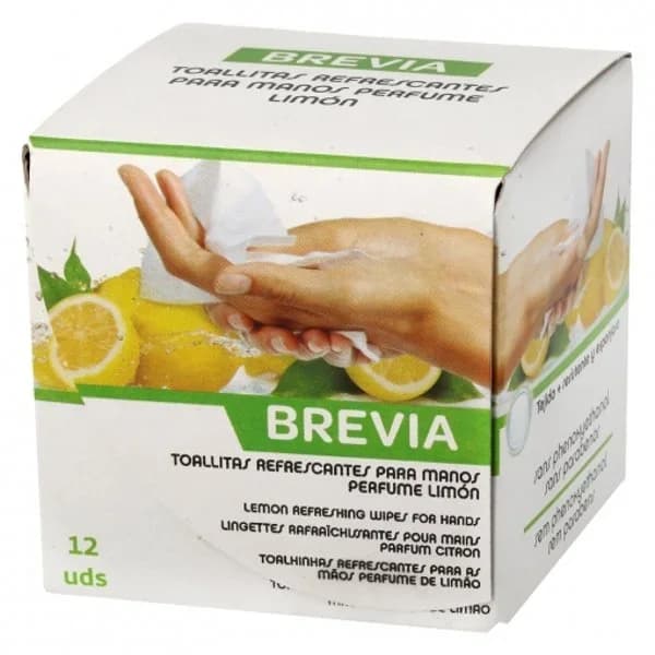 Toallitas refrescamtes para manos perfume limón Brevia 12 ud. - 11.67 ud - Imagen del producto en Findit