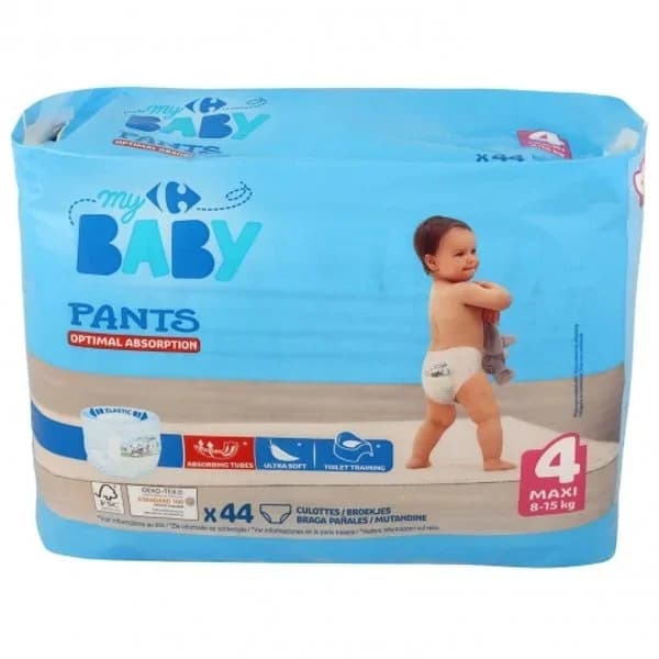 Pants optima adsorption My Carrefour Baby T4 (8 -15 kg) 44 ud. - 43.52 ud - Imagen del producto en Findit