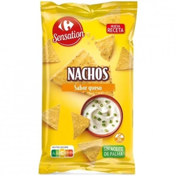Nachos sabor queso Sensation Carrefour sin gluten 200 g. - 1 ud - Imagen del producto en Findit