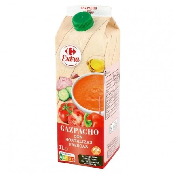 Gazpacho con hortalizas frescas Carrefour sin gluten 1 l. - 1 l - Imagen del producto en Findit