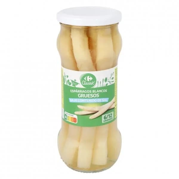 Espárragos blancos gruesos bajo contenido en sal Carrefour 205 g. - 0.21 kg - Imagen del producto en Findit