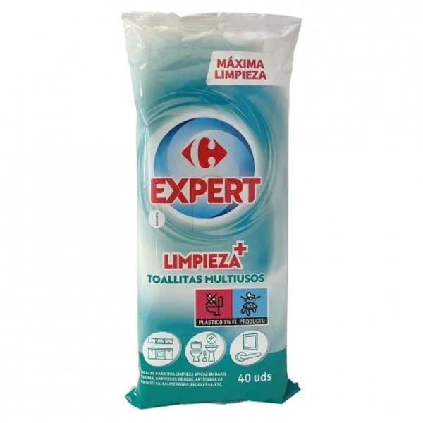 Toallitas multiusos limpieza Carrefour 40 ud. - 38.4 ud - Imagen del producto en Findit