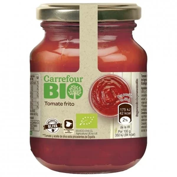 Tomate frito ecológico Carrefour Bio sin gluten 300 g. - 0.3 kg - Imagen del producto en Findit