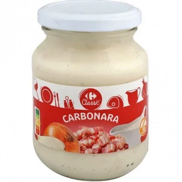 Salsa carbonara Classic Carrefour sin gluten 300 g. - 0.3 kg - Imagen del producto en Findit