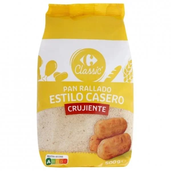 Pan rallado casero crujiente Classic Carrefour 500 g. - 0.5 kg - Imagen del producto en Findit
