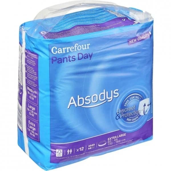 Pants para incontinencia extra large Carrefour 12 ud. - 11.95 ud - Imagen del producto en Findit