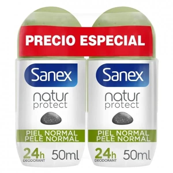 Desodorante roll-on 24h piel normal piedra de alumbre Natur Protect Sanex pack de 2 unidades de 50 ml. - 0.1 l - Imagen del producto en Findit