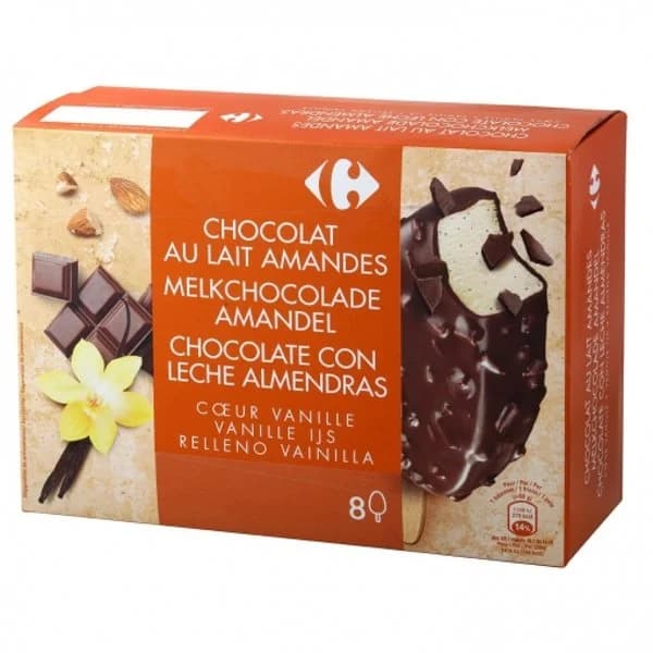 Bombón chocolate con leche almendras y vainilla Carefour 8 ud. - 7.98 ud - Imagen del producto en Findit