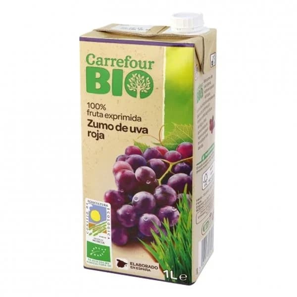 Zumo de uva roja ecológico Carrefour Bio brik 1 l. - 1 l - Imagen del producto en Findit