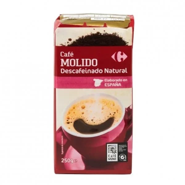 Café molido natural descafeinado Carrefour Classic 250 g. - 0.25 kg - Imagen del producto en Findit