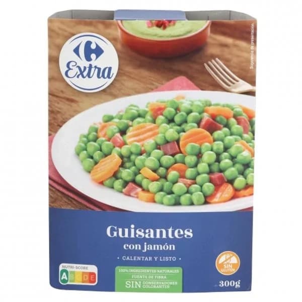 Guisantes con jamón y zanahoria Carrefour Extra 300 g. - 0.3 kg - Imagen del producto en Findit