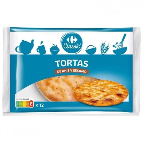 Torta de anís y sésamo Classic' Carrefour 400 g. - 0.4 kg - Imagen del producto en Findit