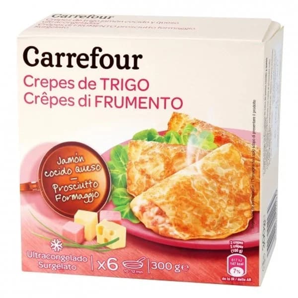 Crepes jamón y queso Carrefour pack de 6 unidades de 50 g. - 0.3 kg - Imagen del producto en Findit