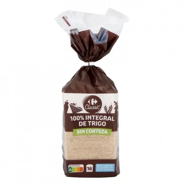 Pan de molde integral sin corteza Carrefour 450 g. - 0.45 kg - Imagen del producto en Findit
