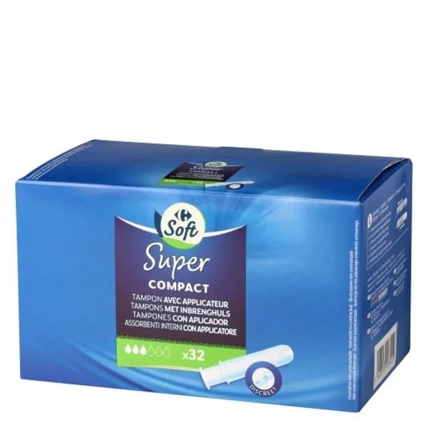 Tampones con aplicador Super Carrefour 32 ud. - 31.15 ud - Imagen del producto en Findit