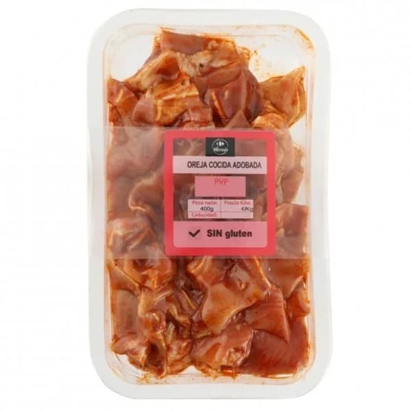 Oreja de cerdo cocida adobada Carrefour 400 g - 0.4 kg - Imagen del producto en Findit