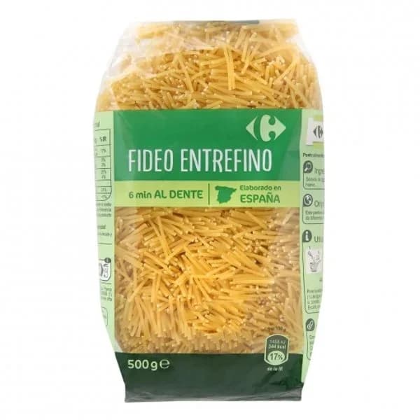 Fideo entrefino Carrefour 500 g. - 0.5 kg - Imagen del producto en Findit