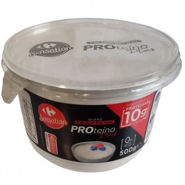 Queso fresco batido desnatado Proteína Plus Sensation Carrefour 500 g. - 0.5 kg - Imagen del producto en Findit