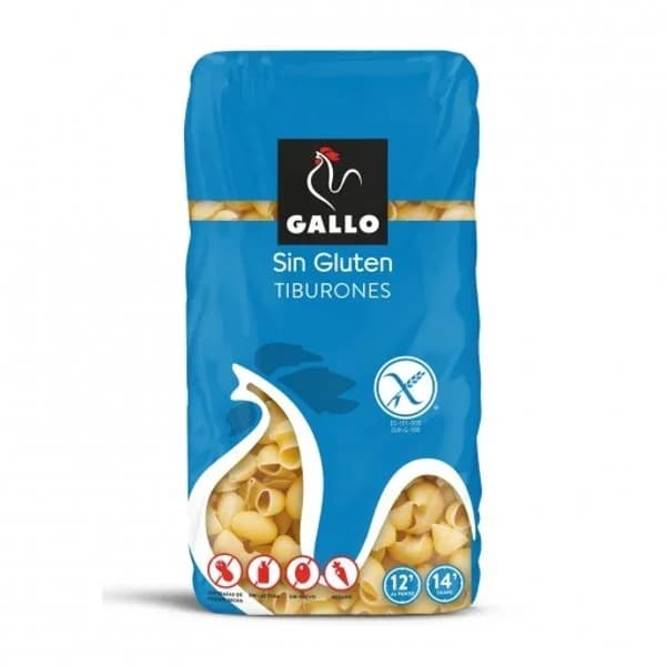Pasta Tiburones Gallo sin gluten y sin lactosa 450 g. - 0.45 kg - Imagen del producto en Findit