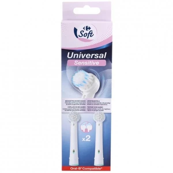 Recambios cepillo batería universal Sensitive Carrefour Soft 2 ud. - 2.01 ud - Imagen del producto en Findit