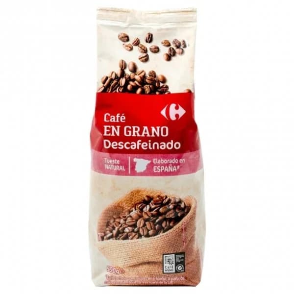 Café grano descafeinado Carrefour Classic 500 g. - 0.5 kg - Imagen del producto en Findit