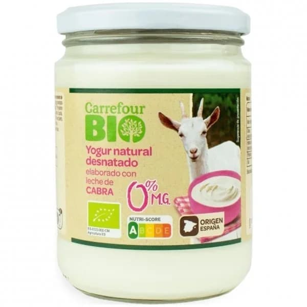 Yogur natural desnatado con leche de cabra pasteurizada ecológica Carrefour Bio 420 g - 0.42 kg - Imagen del producto en Findit