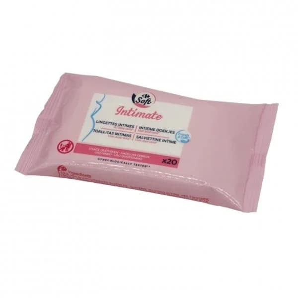Toallitas intimas con aloe vera Carrefour Soft 20 ud. - 18.67 ud - Imagen del producto en Findit