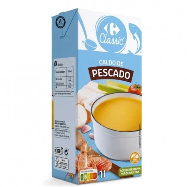 Caldo de pescado Classic Carrefour sin gluten 1 l. - 1 l - Imagen del producto en Findit