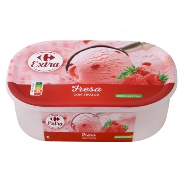 Helado de fresa con trozos Carrefour 500 g. - 0.5 kg - Imagen del producto en Findit